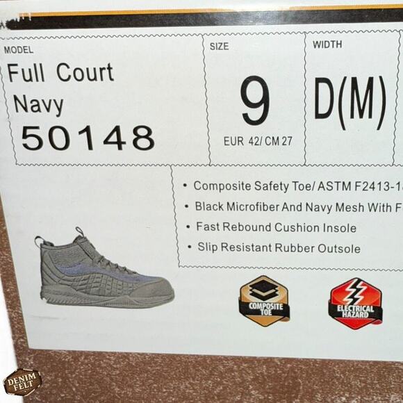Hoss‎ Men’s Full Court Navy Composite Toe Work Sneakers – Size 9 D (M) – NEW main image 5